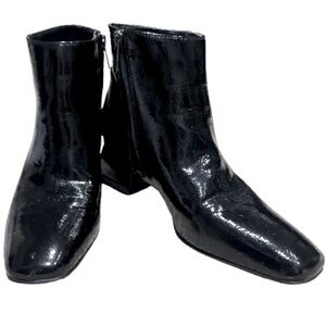 👢🖤 CIRCUS by SAM EDELMAN Daisi Ankle Boots | Faux Patent Black Sz 8